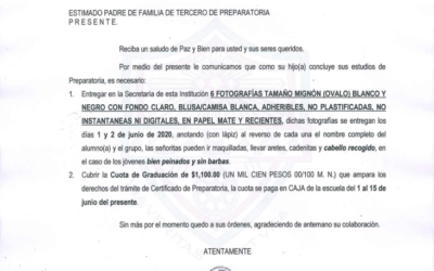 Aviso Importante para papás de 3° Preparatoria