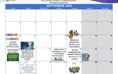 Calendario de Actividades Septiembre 2024, Preparatoria