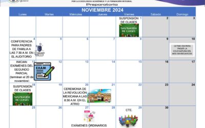 Calendario de Actividades, Noviembre 2024, Preparatoria