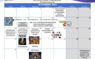 Calendario de Actividades, Diciembre 2024, Preparatoria