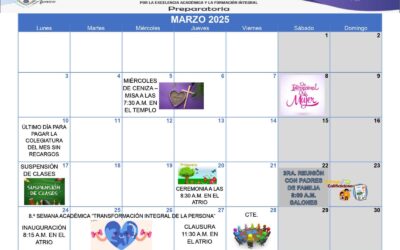 Calendario de Actividades, Marzo 2025, Preparatoria